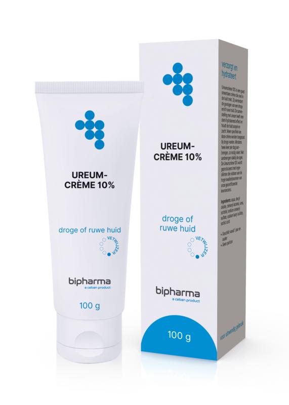Bipharma Ureumcreme 10% body care cream in 100g tube, moisturizing and soothing for dry skin.