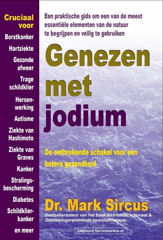 Succesboeken genezen met jodium boek cover, Dutch health book by Succesboeken about iodine healing, with text and illustrations.