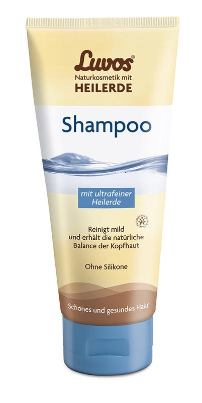 Luvos Haarverzorging shampoo bottle, 200ml, with a white and green label, suitable for nourishing and cleansing hair.