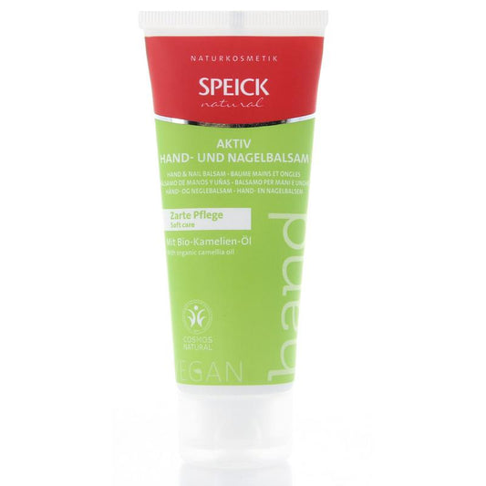 Speick Natural aktiv hand and nail balm in 75ml tube, moisturizing hand care product with natural ingredients.