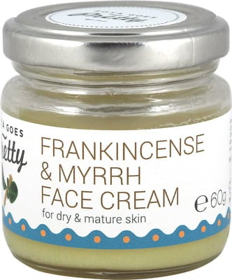 Zoya Goes Pretty Face Cream with frankincense and myrrh, 60g, in a creamy jar for facial skincare.