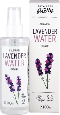 Zoya Goes Pretty Lavender Water organic facial toner in a 100ml bottle, natural skincare product for face care.