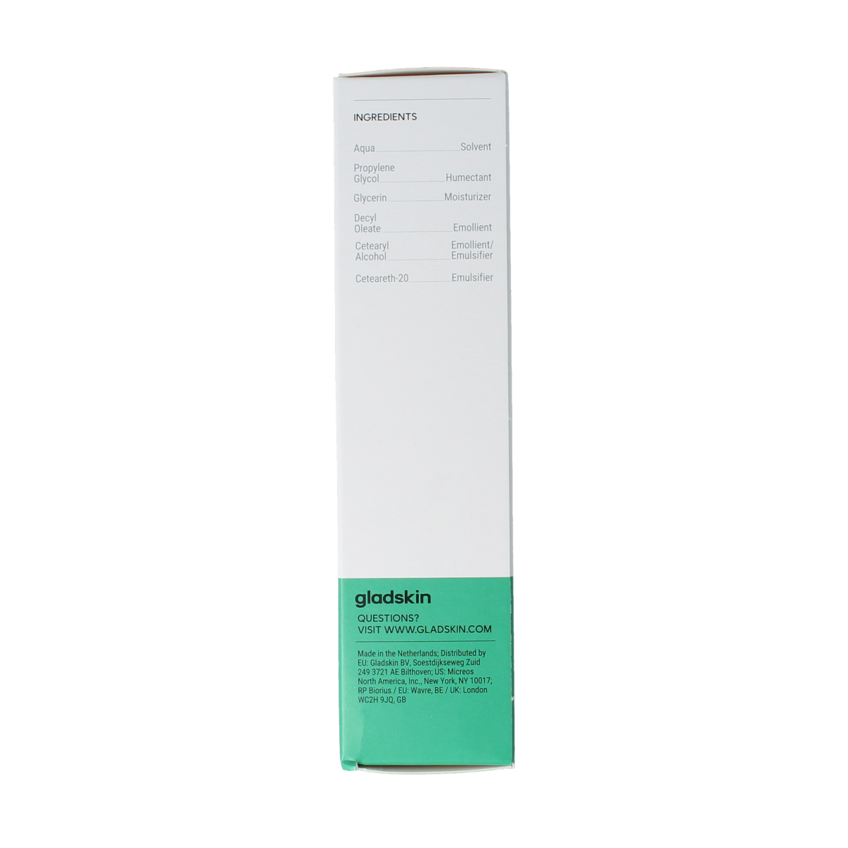 Gladskin Daily gel-cream moisturizer in 75ml, facial skincare product with a white and blue jar, designed for daily skin hydration.