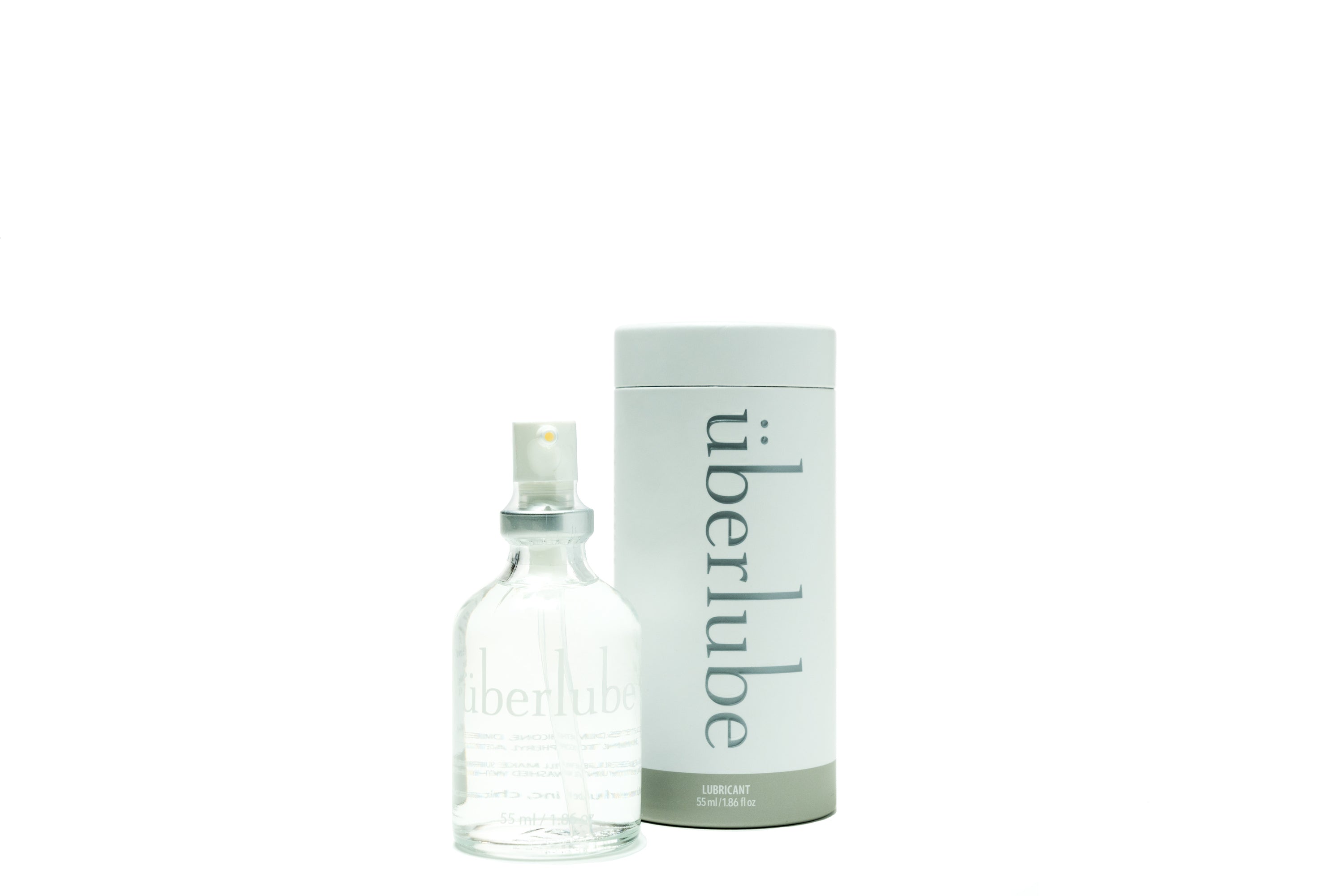 Uberlube Glijmiddel 55ml bottle with clear lubricating liquid, designed for smooth, comfortable intimacy.
