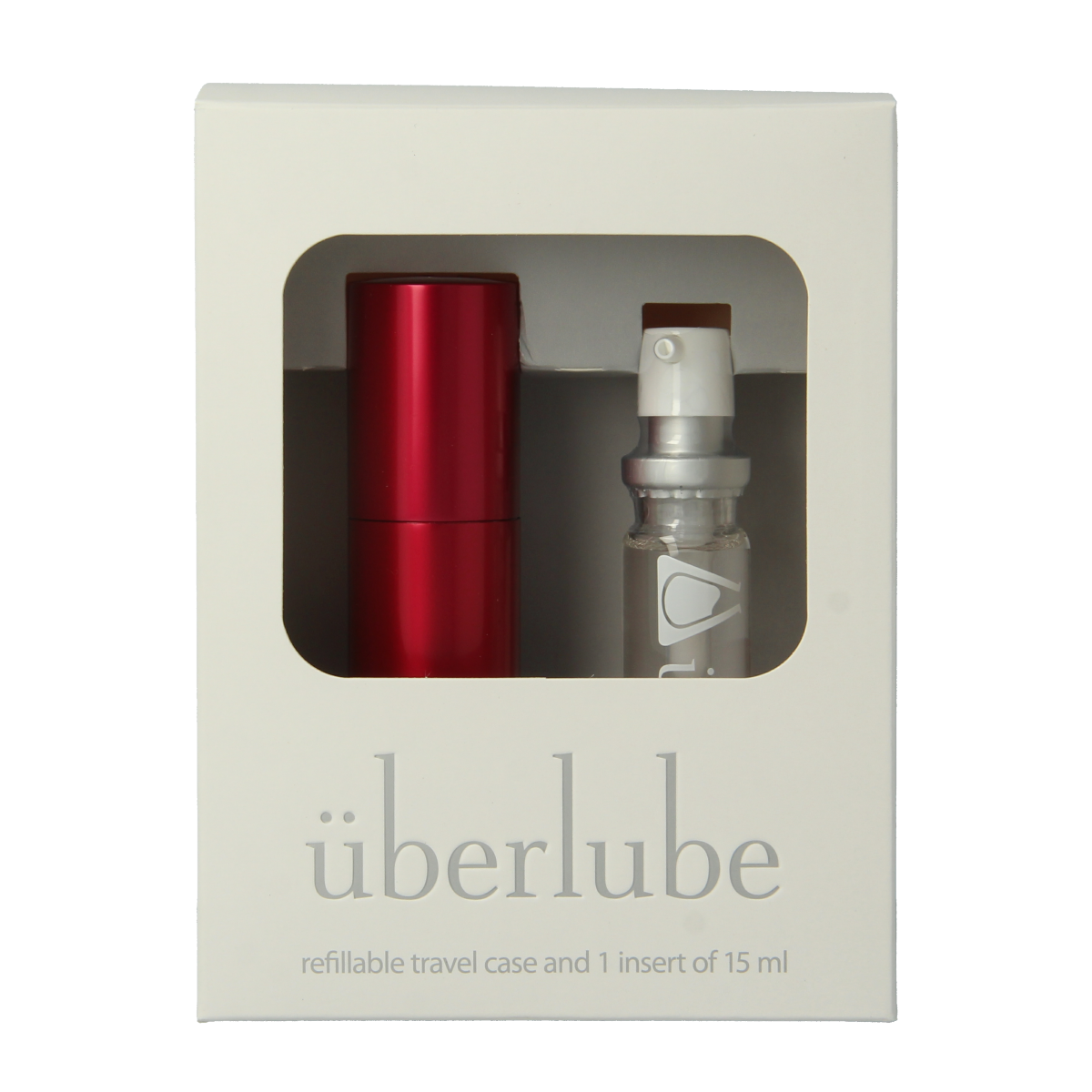 Uberlube Good to Go 15ml lubricant bottle showing sleek packaging and clear label for personal moisture enhancement.