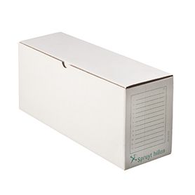 Spruyt Hillen standing recipe archive box made of packaging material, designed for organizing and storing recipes or documents.