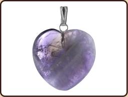 Ruben Robijn heart-shaped 20mm amethyst hanger, jewelry accessory, with a polished purple gemstone, displayed on a neutral background.
