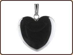 Ruben Robijn hematiet heart-shaped 20mm jewelry hanger, single piece, with a polished hematite finish.