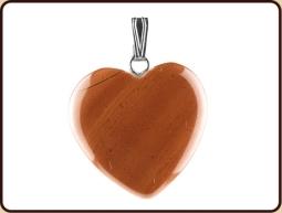 Ruben Robijn hart-shaped jaspis hanger, 20mm, with a silver-tone clasp, showcasing a polished red jasper stone.