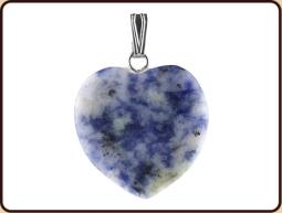 Ruben Robijn heart-shaped sodaliet pendant, 20mm, showcasing vibrant blue gemstone on a silver hanger.