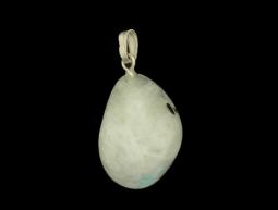 Ruben Robijn moonstone and rainbow spectrolite gemstone pendant hanger, featuring a polished gemstone on a silver setting.
