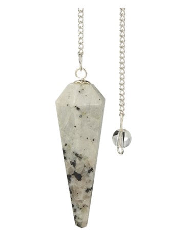 Ruben Robijn facet maansteen pendant hanger showcasing a polished moonstone with silver setting, on a neutral background.