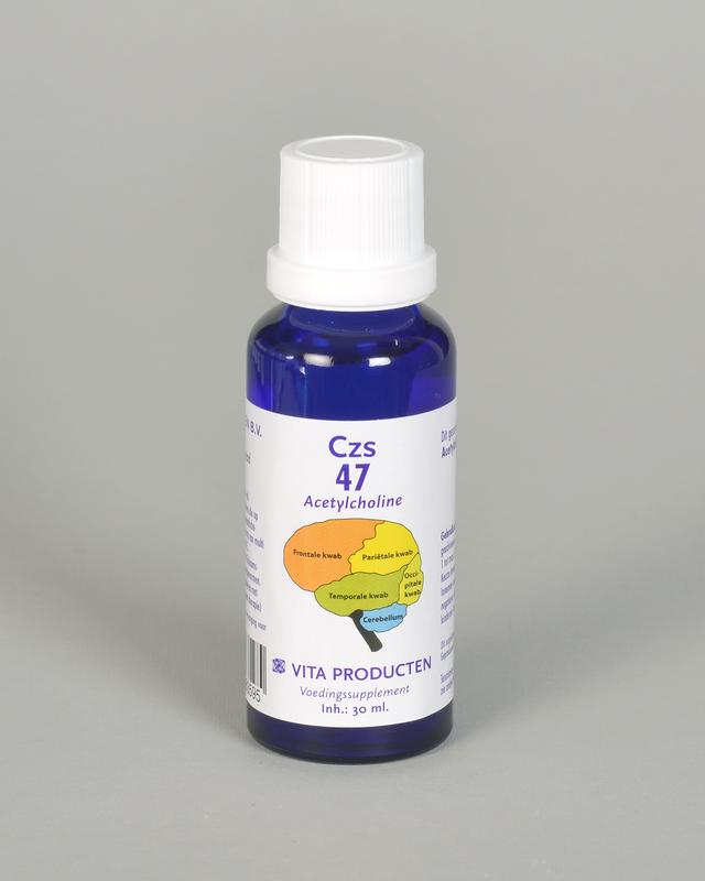 Vita CZS 47 Acetylcholine herbal supplement in a 30ml bottle, part of Vita's kruidenpreparaten product line.