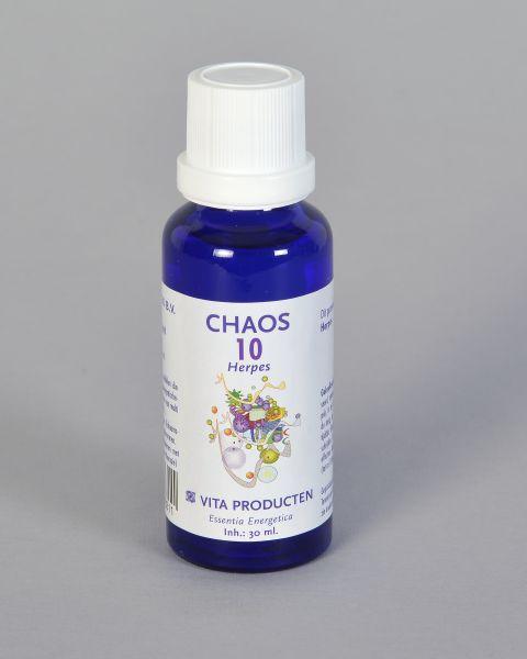 Vita Chaos 10 Herpes herbal remedy in a 30ml bottle, natural herbal preparation by Vita, with label and bottle visible.