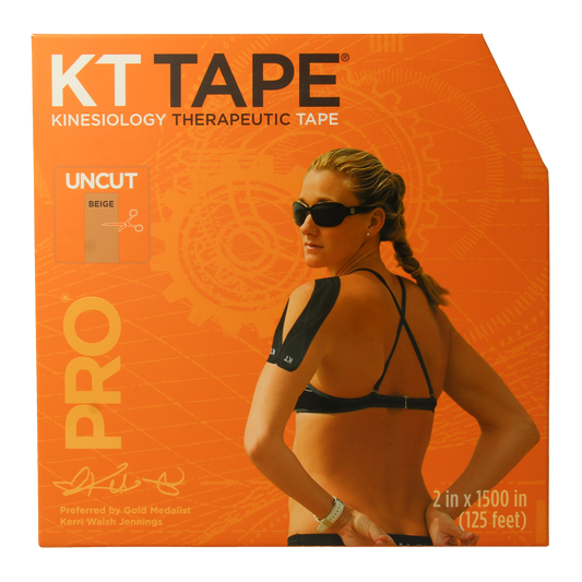 KT Tape Jumbo pro roll, 38 meters beige sport tape, uncut, for athletic support and injury prevention.