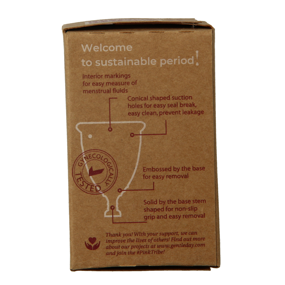 Gentle Day Menstruatie cup L size, reusable menstrual cup for women, shown in the image.