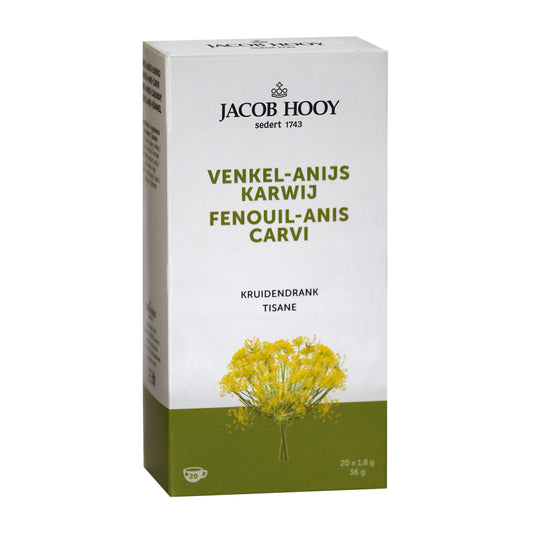 Jacob Hooy Venkel/anijs/karwij thee gold 20.00 Zakjes