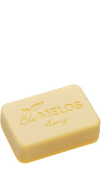 Walter Rau bio honey soap bar, 100g, with a natural honey scent and textured soap surface, showcasing eco-friendly packaging.