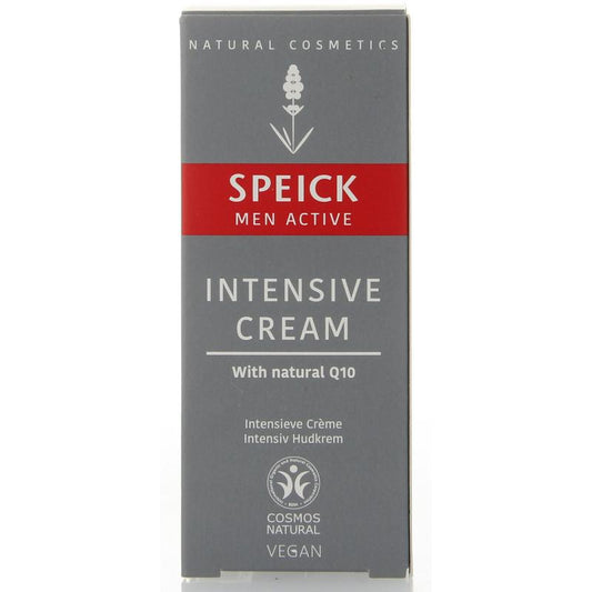 Speick Man active intensieve gezichtscrème in 50ml jar, featuring a natural skincare formula for men's facial care.