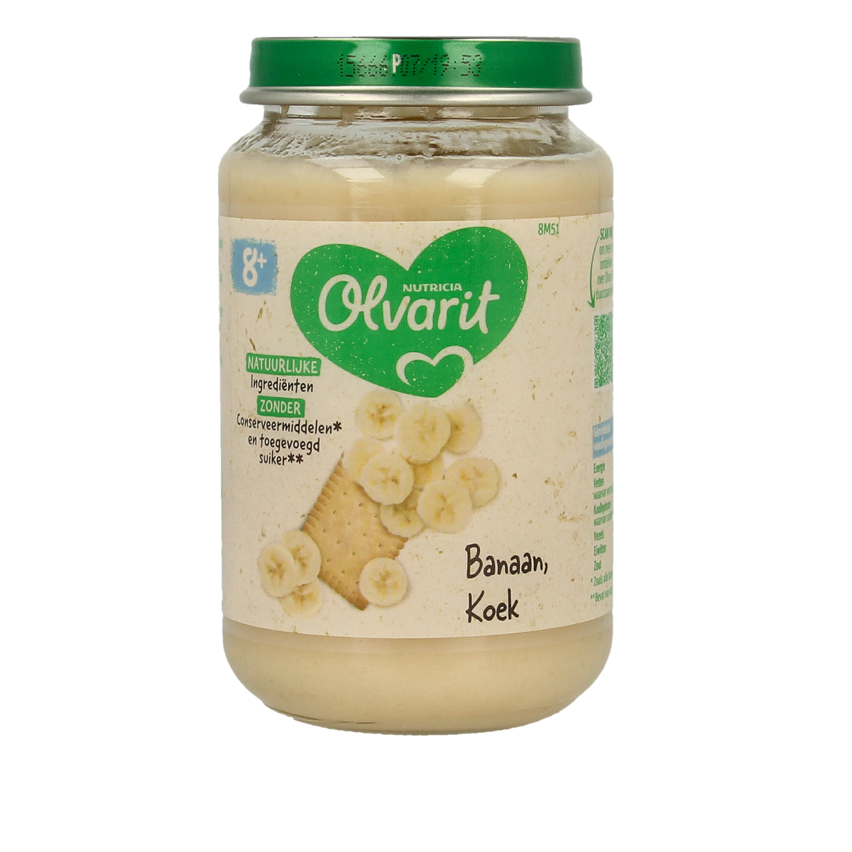 Olvarit banana cookie for babies and toddlers, 200g, showing a package of the baby and toddler food product.