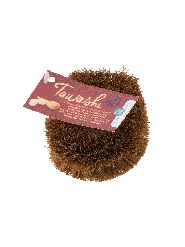 TerraSana Tawashi groenteborstel for cleaning vegetables, natural fiber scrub brush, kitchen tool for eco-friendly food prep