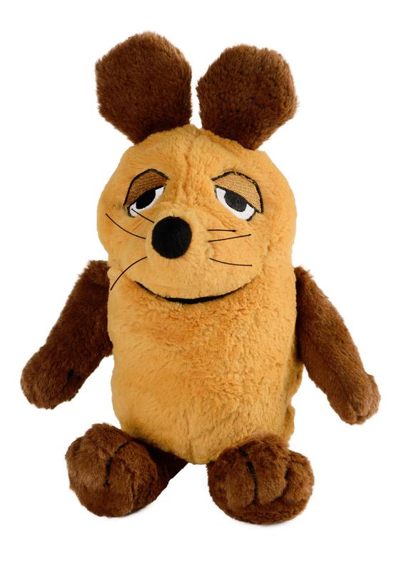 Warmies Muis Kruiken in natural fabric, plush toy with soft texture, designed for comfort and cuddling.