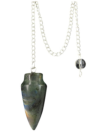 Ruben Robijn labradorite pendant hangers with droplet design, showcasing natural stone and silver setting.