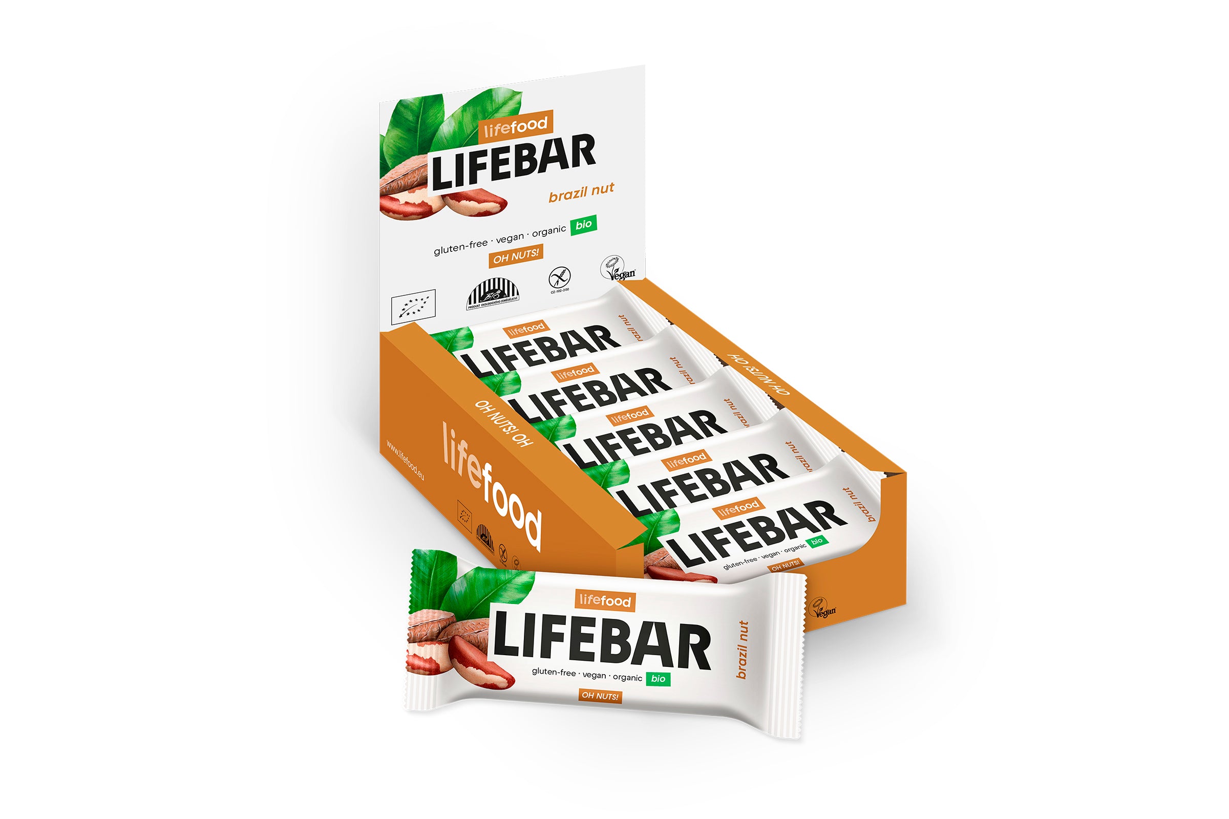 Lifefood Lifebar Brazil bio snack bar, 40g, featuring natural ingredients and a tropical flavor, shown in the image.