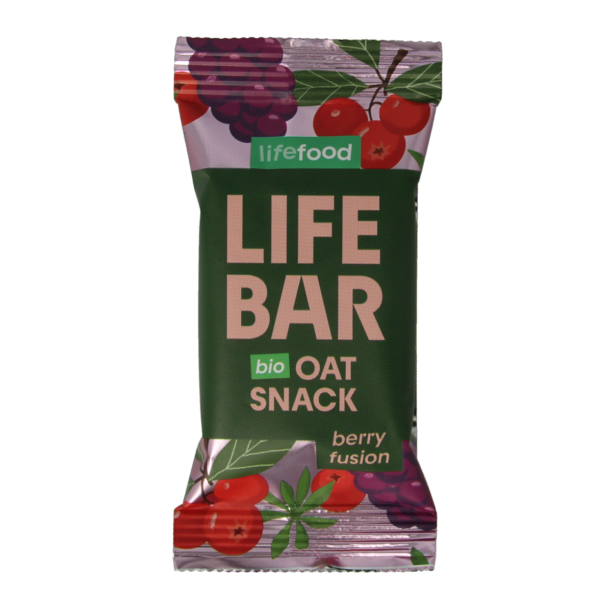 Lifefood Lifebar oatsnack Berry Fusion bio snack bar with oats and berries, 40 grams, natural healthy snack option