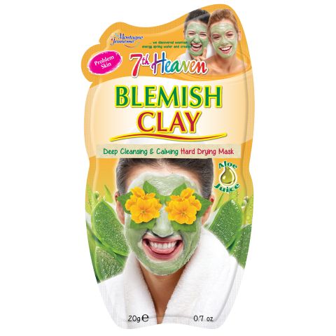 Montagne 7th Heaven Blemish Mud Face Mask in 20g jar, natural skincare product for blemish-prone skin.