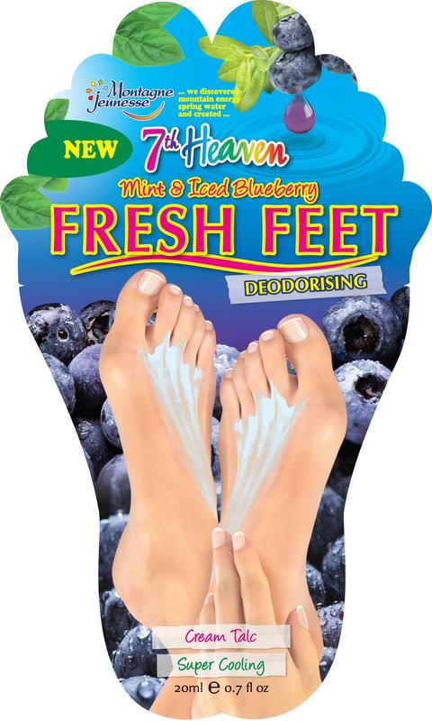 Montagne 7th Heaven fresh feet voetverzorging voetenmasker in 20ml tube, revitalizes and soothes tired feet.
