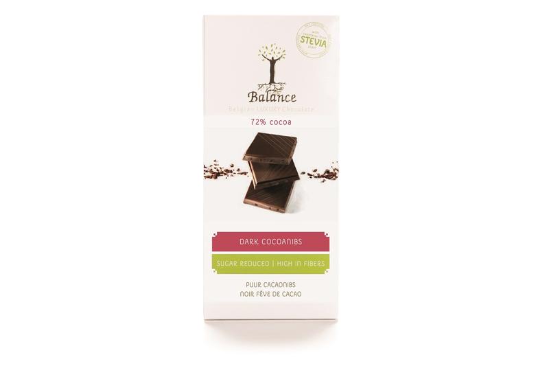 Balance Choco Stevia tablet with pure cacao, 85g, a chocolate candy treat from Balance featuring natural sweetener.