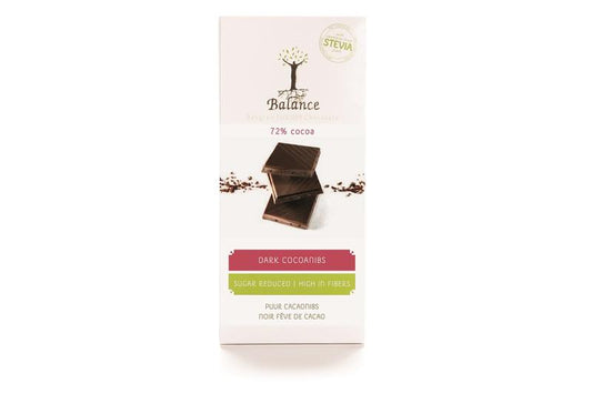Balance Choco Stevia tablet with pure cacao, 85g, a chocolate candy treat from Balance featuring natural sweetener.
