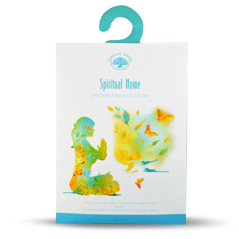 Green Tree Geurzakje spiritual home scent diffuser, 10 grams, with green herbal aroma and natural packaging.