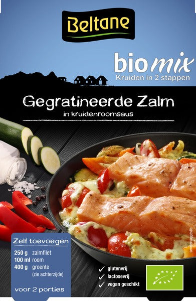 Beltane kruidenmix voor gegratineerde zalm, biologische 20 gram, met kruiden en zouten voor smaakvolle maaltijden
