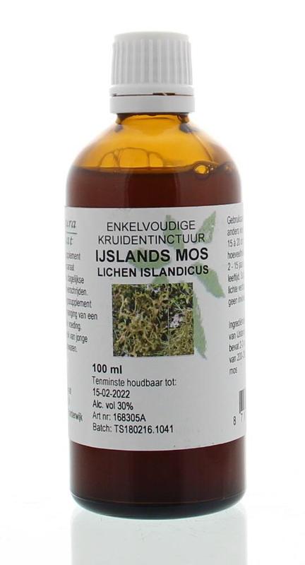 Cruydhof Lichen Island / IJsland Mos tinctuur in 100ml bottle, herbal preparation with lichens and moss for natural remedies.