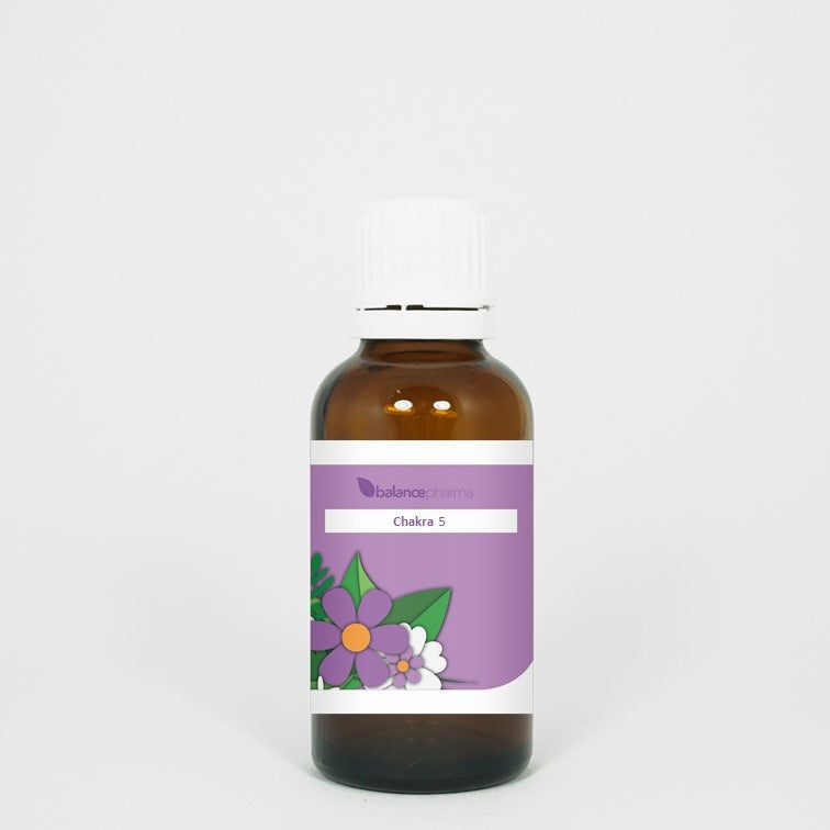 Balancepharma Keel Chakra herbal supplement bottle, 30ml, in a natural setting with herbal ingredients visible.