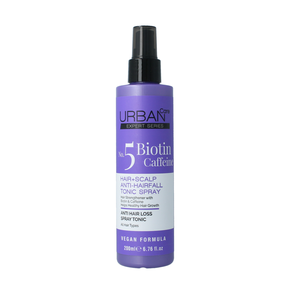 Urban Care Expert hair tonic spray with biotin and caffeine, 200ml, for hair care and scalp revitalization.