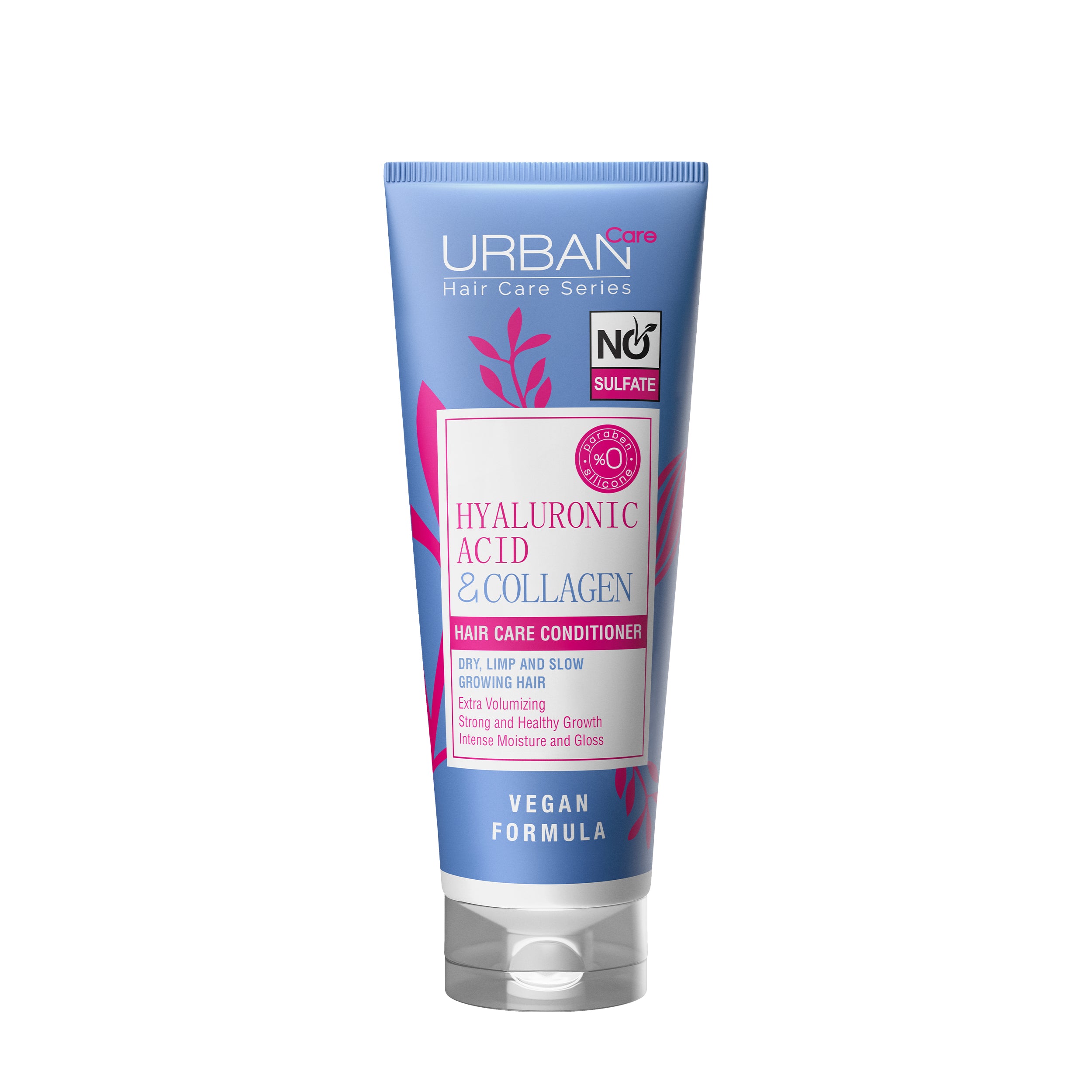 Urban Care Hyaluronic acid and collagen sulfate-free conditioner in a 250ml bottle, ideal for nourishing hair.