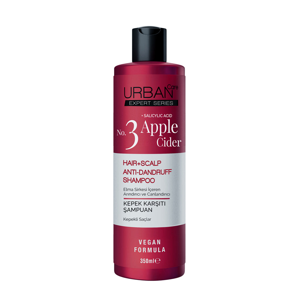 Urban Care No 3 Apple Cider Shampoo peeling bottle, 350ml, a hair care product with apple cider for scalp and hair cleansing.