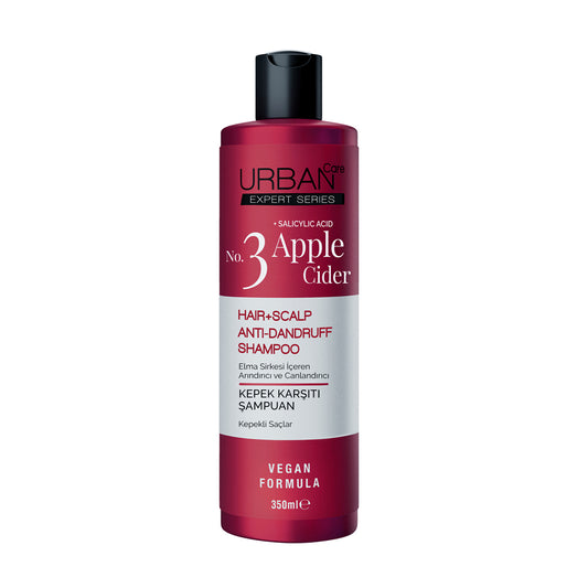 Urban Care No 3 Apple Cider Shampoo peeling bottle, 350ml, a hair care product with apple cider for scalp and hair cleansing.
