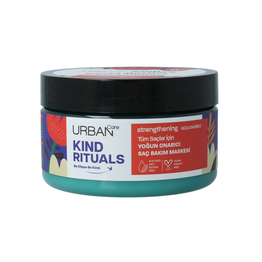 Urban Care Kind Rituals quinoa and almond hair mask in 230ml jar, nourishing hair care product with natural ingredients.