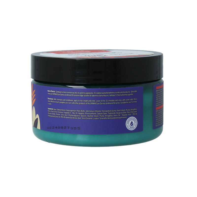Urban Care Kind Rituals quinoa and almond hair mask in 230ml jar, showcasing nourishing hair treatment with natural ingredients.
