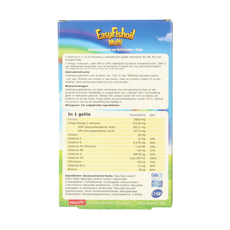EasyVit Easyfishoil Multi 30 Gummies, colorful vitamin multivitamin supplement for daily health support.