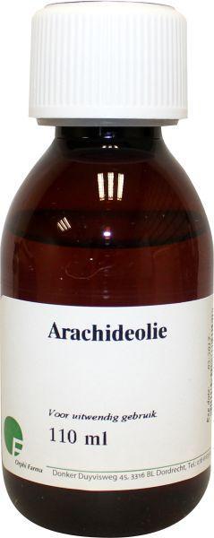 Orphi Arachideolie zoet 110ml in a bottle, suitable for bath and shower, with a clear view of the product label.