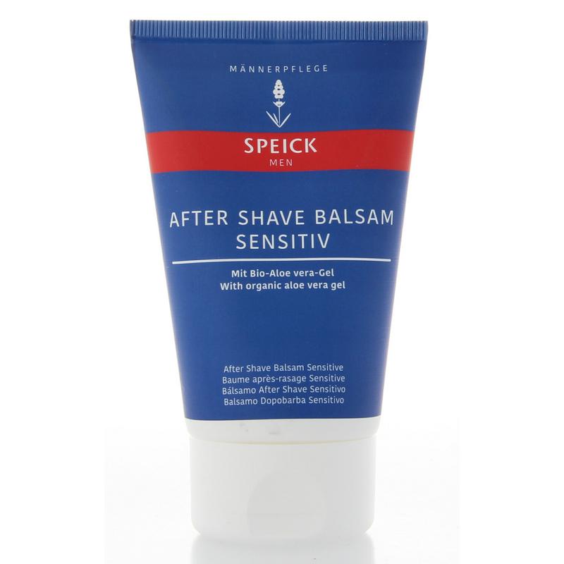 Speick Men aftershave balsem sensitiv in 100ml bottle, moisturizing and soothing for sensitive skin after shaving.
