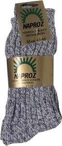 Pair of Naproz Noorse socks in size 43-46, showing cozy, thick woolen socks perfect for cold weather, with ribbed cuffs.