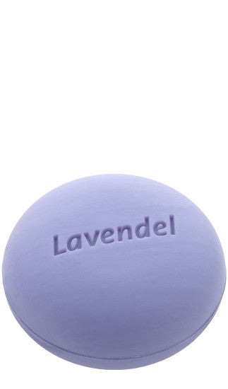 Walter Rau Tjota lavender soap bar, 225g, with lavender scent and natural ingredients, displayed in a close-up image.
