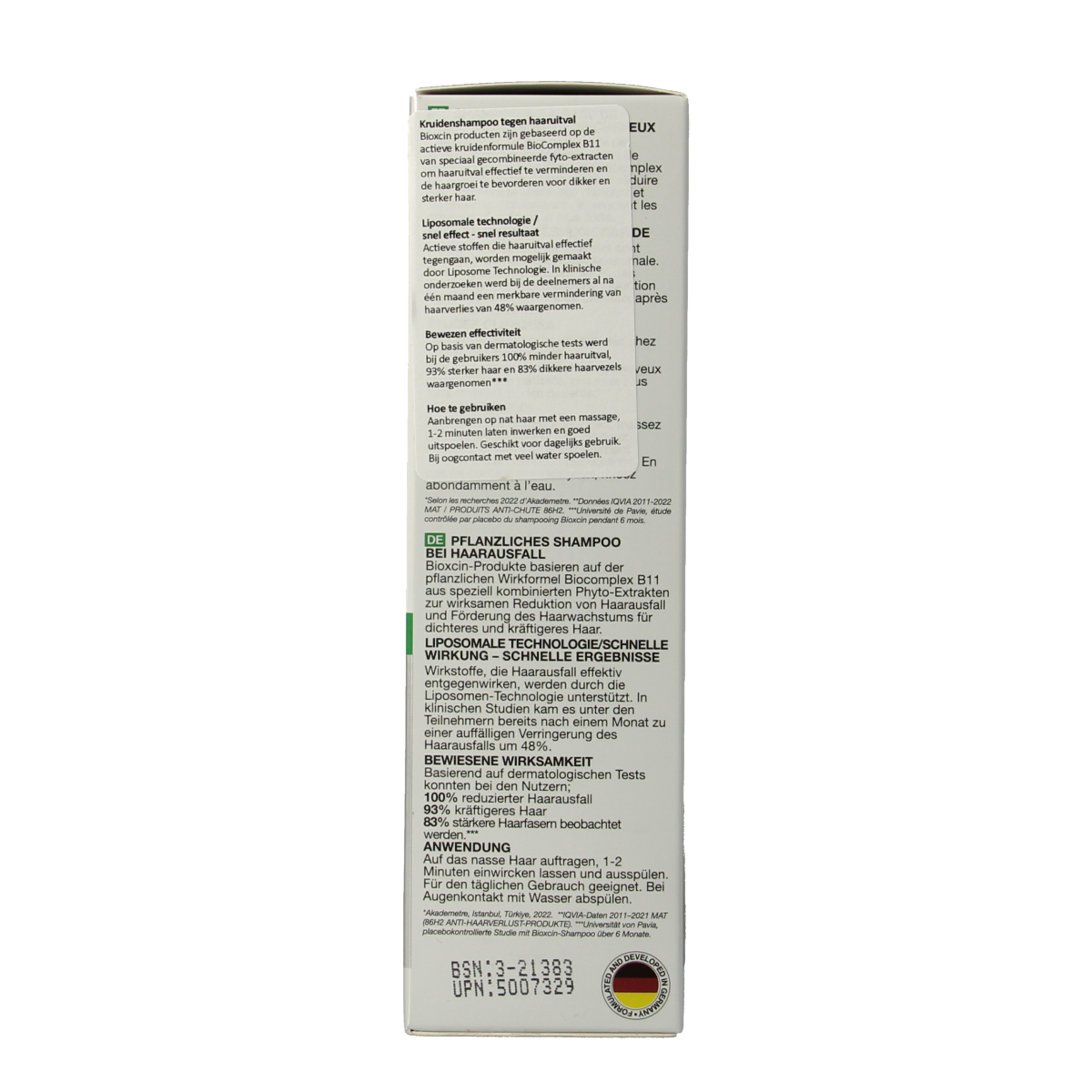 Bioxcin shampoo for hair care, 300ml bottle, natural hair treatment shampoo for healthy hair and scalp.