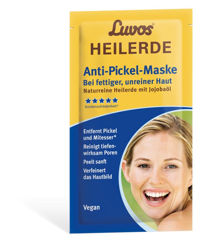 Luvos Heilaarde gezichtsmasker voor vette, onzuivere huid in 15 ml tube, gezichtsverzorging voor een frisse, zuivere huid